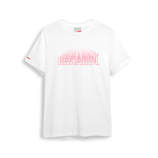 Playera blanca unisex "Repetition" Bacardí