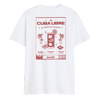 Playera blanca unisex "Cuba Libre" Bacardí