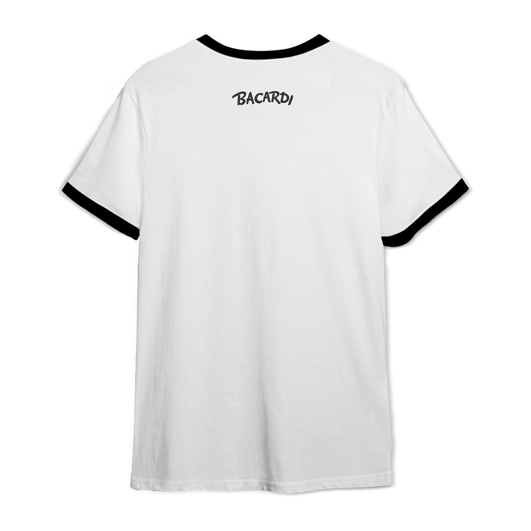 Playera Blanca Unisex Vintage Logo Bacardi