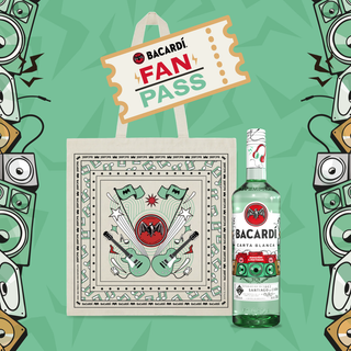 Ron Bacardí Carta Blanca Edición Música de 700 ml y una Totebag de REGALO Edición Música